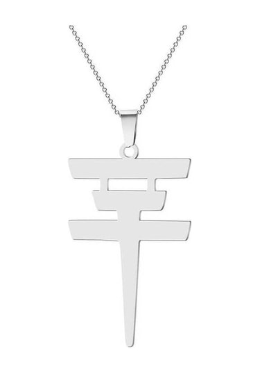 Fastbuy Vintage Tokio Kolye, Paslanmaz Çelik, Erkek Kadın Takı, Gümüş Ton, Unisex Aksesuar Gümüş