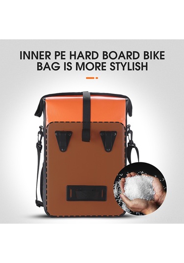 Moveevo 15l Geniş Kapasiteli Su Geçirmez Bisiklet Arka Raf Çantası - Oranj, Pvc+pe Malzeme İle Kısa Ve Orta Mesafe Sürüşler İçin Turuncu