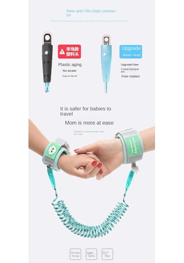 Eastmeeetwest--karanlıkta Parlayan Anahtar Kilitli Çocuk Gezinme Önleyici Bileklik Yeşil