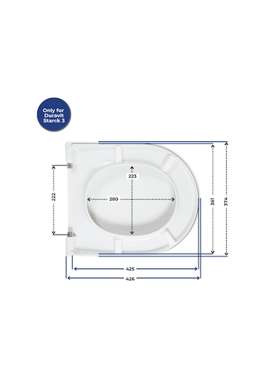 Duravit Starck 3 Uyumlu Klozet Kapağı Yavaş Kapanır