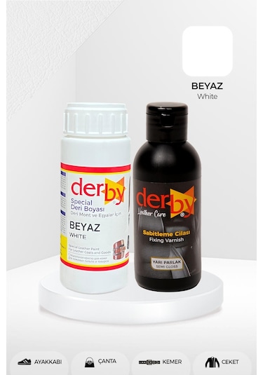 Derby Deri Mont Boyası ve Sabitleme Cilası 100 G Set