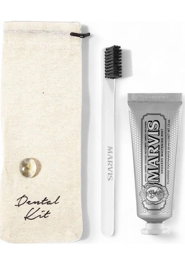 Marvis Smokers Whitening Mint 25 Ml + Yumuşak Beyaz Diş Fırçalı Dental Kit Beyazlık