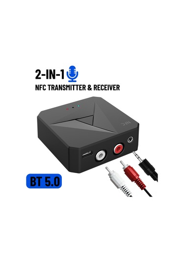 Jeehugo 2-in-1 Bt 5.0 Verici-alıcı: Nfc Dokunmatik Bağlantı, 3.5mm Ve Rca Portlu, Araç/ev Ses Sistemi İçin Usb Beslemeli