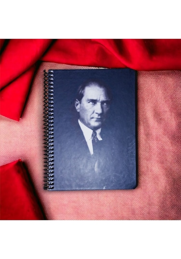 14x20 Cm Çizgisiz 80 Yaprak Atatürk Sert Kapak Telli Defter 3