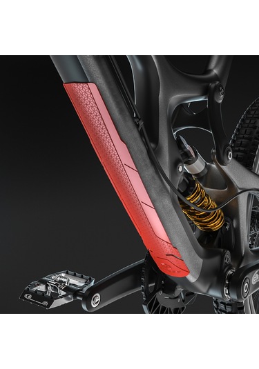 Kosona Kırmızı Yılan Desenli Bisiklet Çerçeve Koruyucu - Pvc Materyal - Yol Ve Dağ Bisikletleri İçin Alt Boru Koruma Paneli