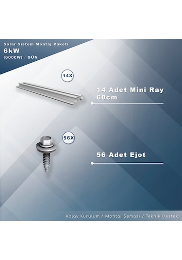 Matech 6 KW Solar Paket Sistem 6000W/gün