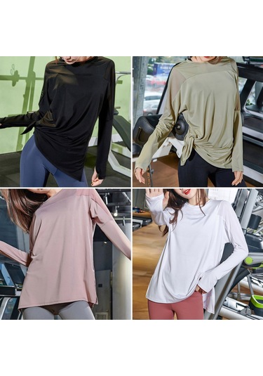 Wezone Kadınlar İçin Nefes Alabilen Çabuk Kuruyan Fitness Tişörtü - Koşu, Yoga, Spor Giyim SiYAH