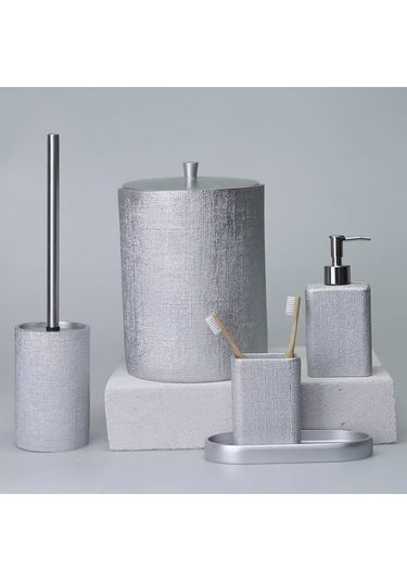 Linen Banyo Seti Gümüş