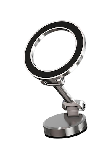 Gajeena Alüminyum Araç Navigasyon Tutucu - 360 Döner Güçlü Manyetik Telefon Tutucu, Evrensel Uyumlu, Araç Gösterge Paneli İçin, Gümüş