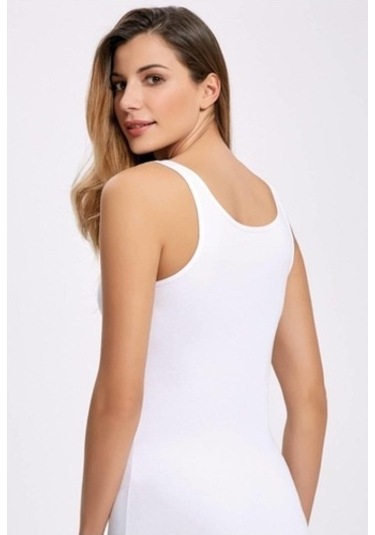 Ilke Kadın Likralı Biyeli Geniş Askılı Atlet - 6 Adet