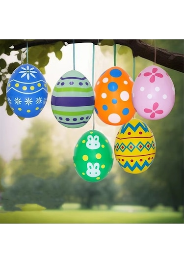 Ulzyvf Mor Pvc Hava Dolgulu Paskalya Yumurtası - Bahçe Dekorasyonu Oyuncağı, Hava Alma Kolay, Dayanıklı Dış Mekan Süsülü Ren