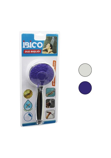 Küçük Yuvarlak - Bombeli 8cm Duş Başlık Kademeli Krom Gövde-beyaz-renkli Zemin Sap:11.5cm Çok Renkli