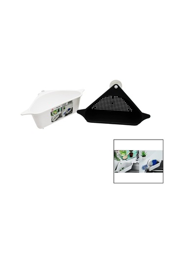 Süzgeçli Lavabo Düzenleyici Plastik Köşe Rafı Vantuzlu 5361 Çok Renkli