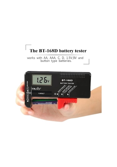 Butuglobal Bt-168d Dijital Lcd Ekran Pil Evrensel Test Cihazı, 1.5v Aaa, Aa Ve 9v 6f22 Piller İçin