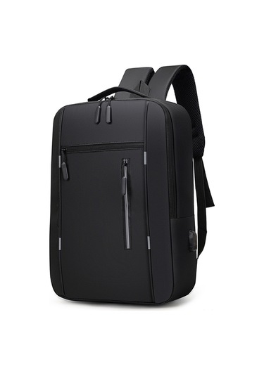 Yuntech01 Erkek Usb Şarjlı Su Geçirmez Çanta Seti - Laptop Sırt Çantası + Omuz Çantası + El Çantası Siyah