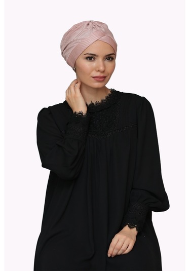 Pudra Pratik Hazır Geçmeli Tesettür Bone Fukuro Piliseli Tek Çapr (545490619) Pudra