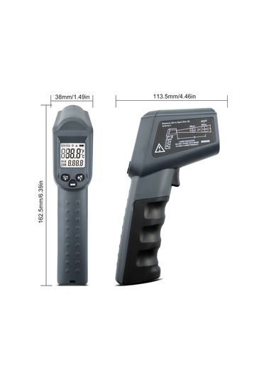 Springsun Dijital Termometre Tek Lazer Çizgili Temassız Nesne Sıcaklık Ölçüm Aracı Elde Taşınabilir Anahtarlanabilir Ölçüm