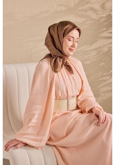 Silk Home Twill İpek Eşarp Zincir Yeşil Kahve Çok Renkli