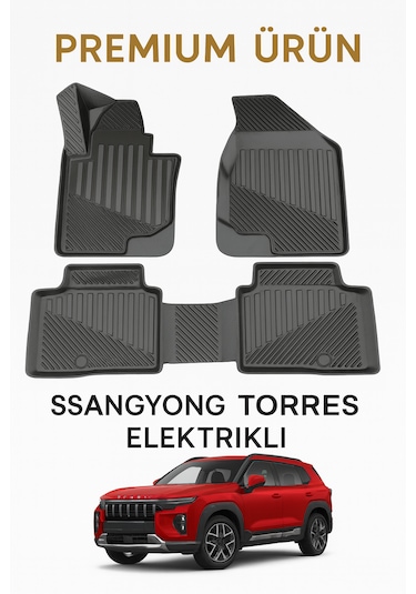 Ssangyong Torres Evx Elektrikli 3d Oto Paspas Tam Uyum Siyah
