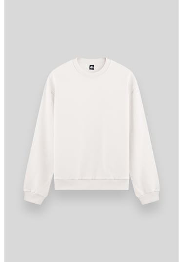 Standart Fit Basic O Yaka 2li Paket Ekru-parlament Erkek Sweatshirt - 88053 Ekru - Mavi