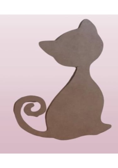 Hobi Adn Dekoratif Pano Kedi Cnc Kesim Ahşap Ham Mdf Model El Yapım