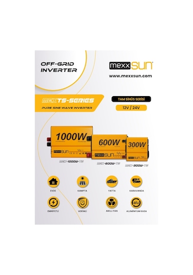 Mexxsun 12 Volt 600 Watt Tam Sinüs İnverter - İnvertör