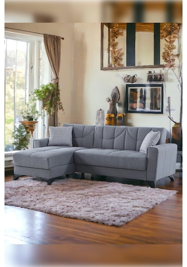 Mons Yataklı Köşe Koltuk Takımı - Gri