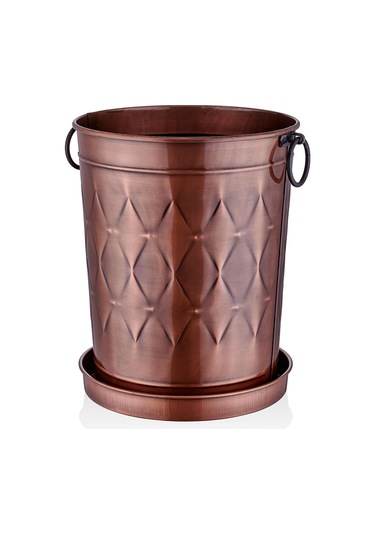 The Mia Prizma Saksı Bakır Kaplama 37x31x46 Cm