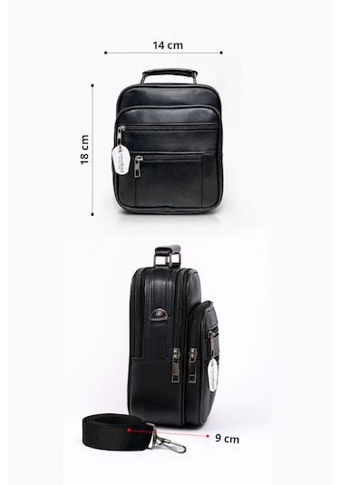 Westbag Erkek Çelik Kasalı Hakiki Deri El Ve Omuz Çantası Ayarlanabilir Askılı Küçük Boy Siyah