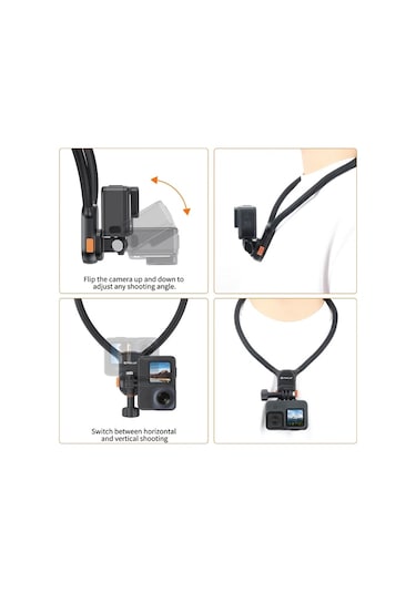 Xuweiwei Puluz Manyetik Hızlı Çıkış Pov Görünüm Montajı İle Tembel Boyun Kolu Siyah Siyah Siyah