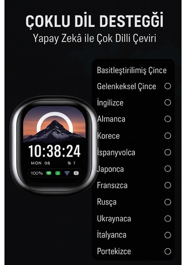 Qasul Kişiselleştirilebilir Renkli Dokunmatik Ekranlı Akıllı Saat