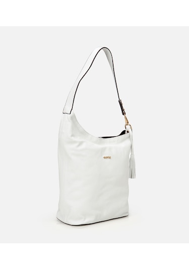 Hotiç Kadın Deri Beyaz Asimetrik Yumuşak Dokulu Omuz Çantası 03cah309160a900 Beyaz