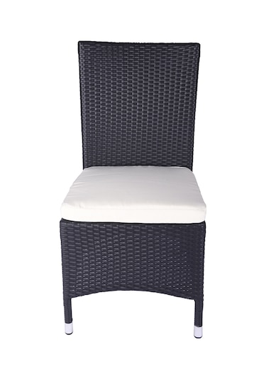 Haba Haba Bahçe Gredi Kolsuz Sentetik Rattan Koltuk Siyah