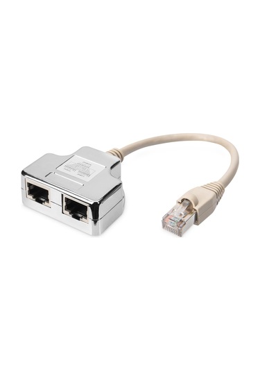 Digitus Cat. 5e Patch Kablo Adaptörü, Zırhlı, 2 X Rj45 Dişi 1 X Rj45 Erkek, Kablo Mesafesi 0.19 Metre-136614