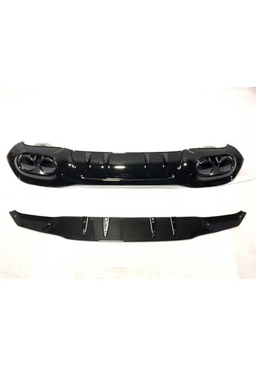 Mercedes A45 W177 Hb 2019+ Difüzör & Siyah Egzoz  Seti