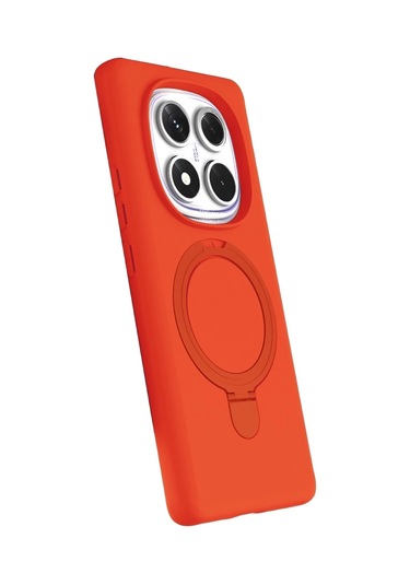 Özel Xiaomi Redmi Note 14 Pro 4g Regal Magsafe Standlı Kapak - Turuncu Fırsat