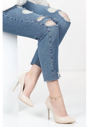 Asya Kadın İnce Topuklu Stiletto Ayakkabı Bej
