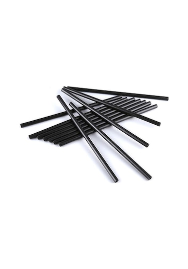 Plastik İnce Kokteyl Pipeti Siyah 14 Cm - 1000 Adet
