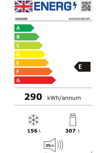 Hoover HHCR3818EWPL 463 LT No Frost Gardırop Tipi Buzdolabı
