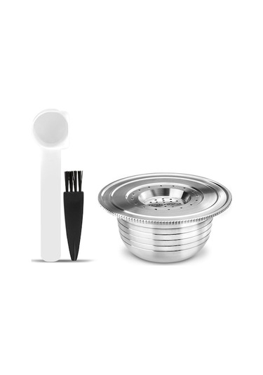 Novahub Paslanmaz Çelik Kahve Kapsülleri Kaşık Fırçalı Doldurulabilir Kahve Kapsülleri Makineler İçin Yedek, Kullanışlı Tasarım