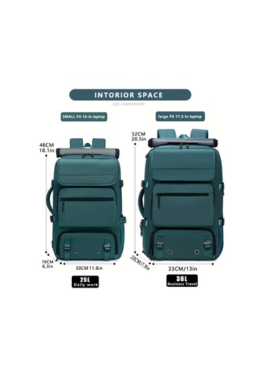 Xuweiwei Küçük Ordu Yeşili Büyük Kapasiteli 16 İnç Dizüstü Taşıyabilen Erkek Kadın Kamp Sırt Çantası Küçük Ordu Yeşili