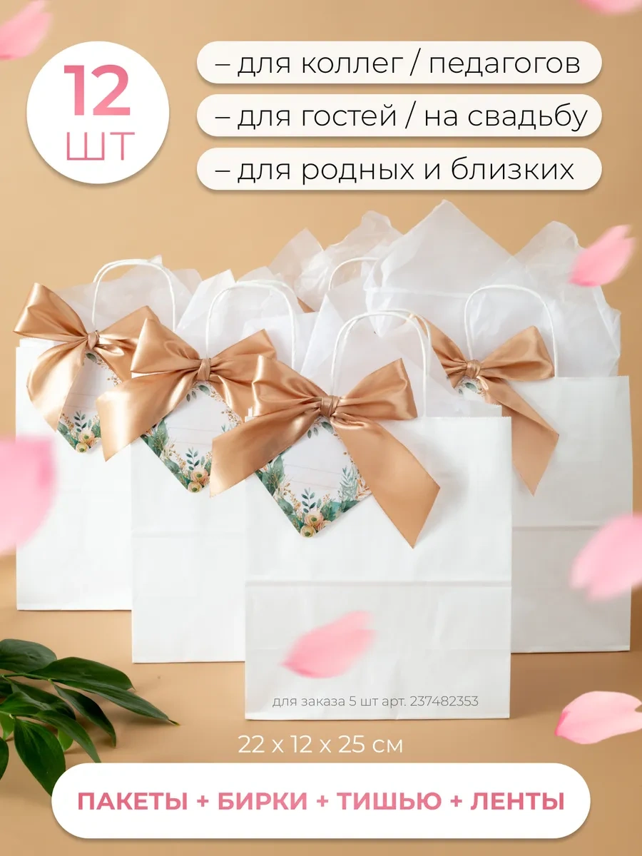 Sinitsa Ecoshop Kağıt Hediye Poşetleri 12'li Set 237482549