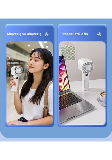 Lyon Usbşarj El Tipi Küçük Fan Beyaz