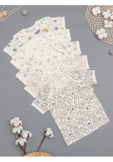 Amoteks Yenidoğanlar İçin Tişört Seti 5 Parça 376505215 Sütlü