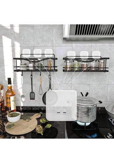 Güçlü Kendinden Yapışkanlı Kancalar Köşe Rafı Banyo Rafı Duş Rafı Kancası, Su Geçirmez Askı 6 Adet Çok Renkli