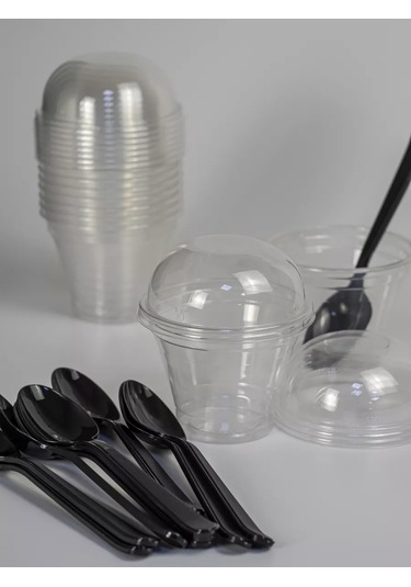 Peakshop Kapaklı Ve Kaşıklı Tek Kullanımlık Kremalı Kremalar 10 Adet 255428716 10