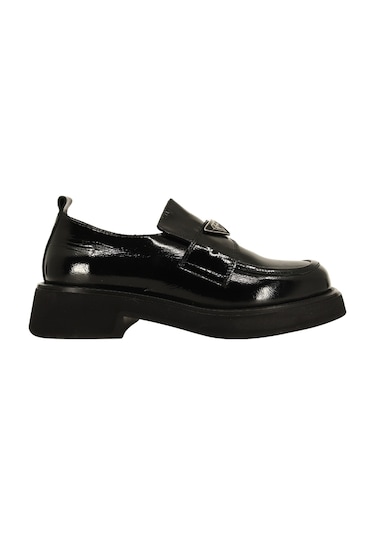 Albini 26100553r Rugan Deri Kadın Loafer Ayakkabı Siyah