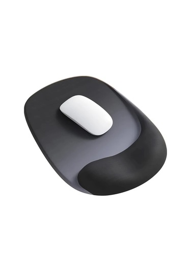 Elmpaly Siyah Ergonomik Mouse Pad Jel Bilek Destekli - Kaymaz Taban, Ofis Ve Oyun İçin, Laptop Ve Masaüstü Uyumlu