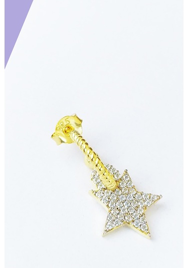 MorMajor Silver Tekli Yıldız Lyly Taşlı Gümüş Küpe-5612