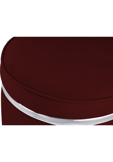 Zerafet Silver Kaplama Luxery Puf-bordo Babyface Kumaş Pofuduk Oturma Pufu&makyaj Pufu&bench